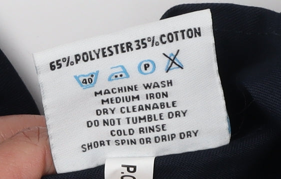 Brand and care label for Fort Workwear boys’ blue coverall age 13 workwear