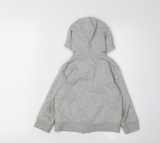 GAP Boys Grey Full Zip Hoodie, 4 Years, Cotton Blend