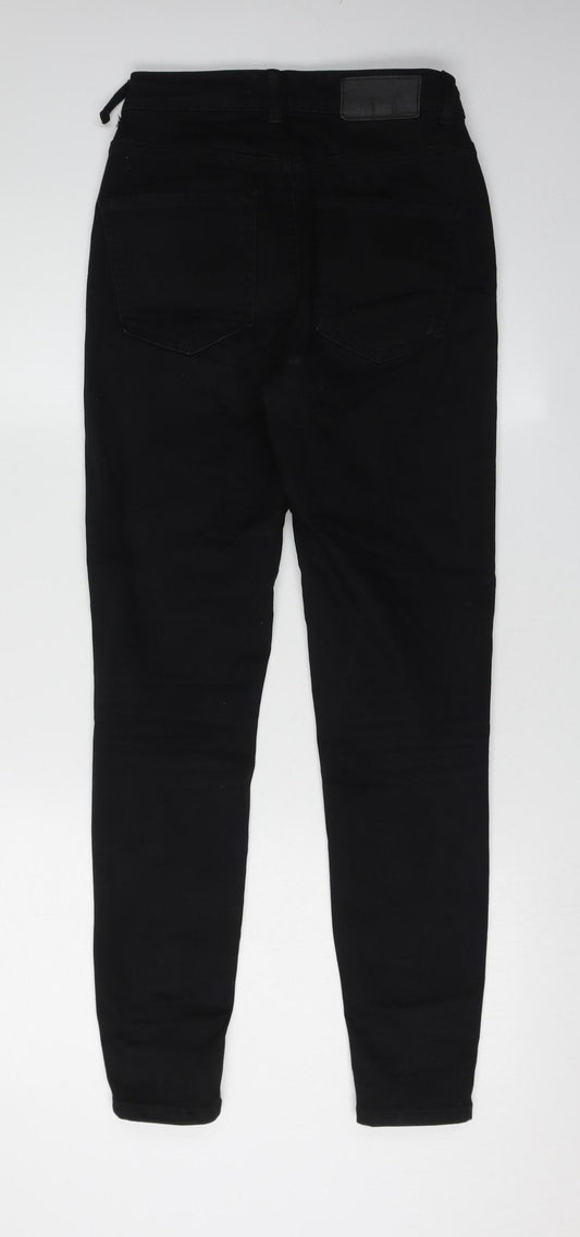 Pieces Women's Black Skinny Jeans, Size S, Dark Wash
