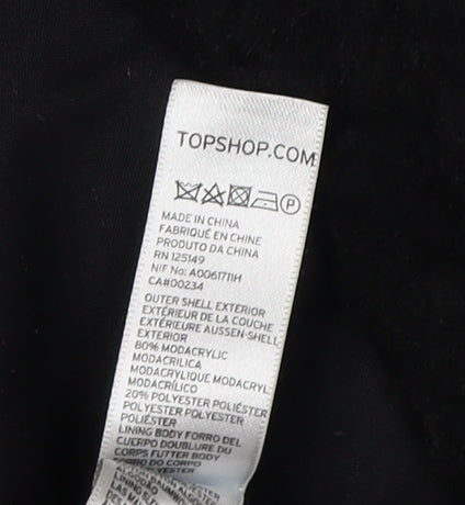Topshop Women's Black Long Coat UK 16, Autumn/Winter Wear