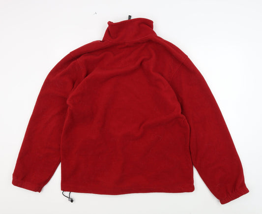 Champion Men's Red Fleece Jacket L Stand-Up Collar