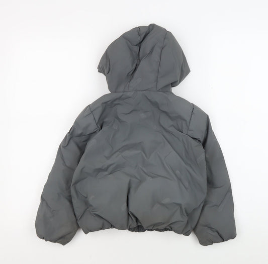 Tommy Hilfiger Boys Grey Hooded Puffer Jacket Size 110