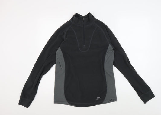 Trespass Men's Black Fleece Pullover, S, Lightweight