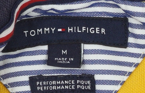 Tommy Hilfiger Men's Yellow Polo, M, Short Sleeve Classic