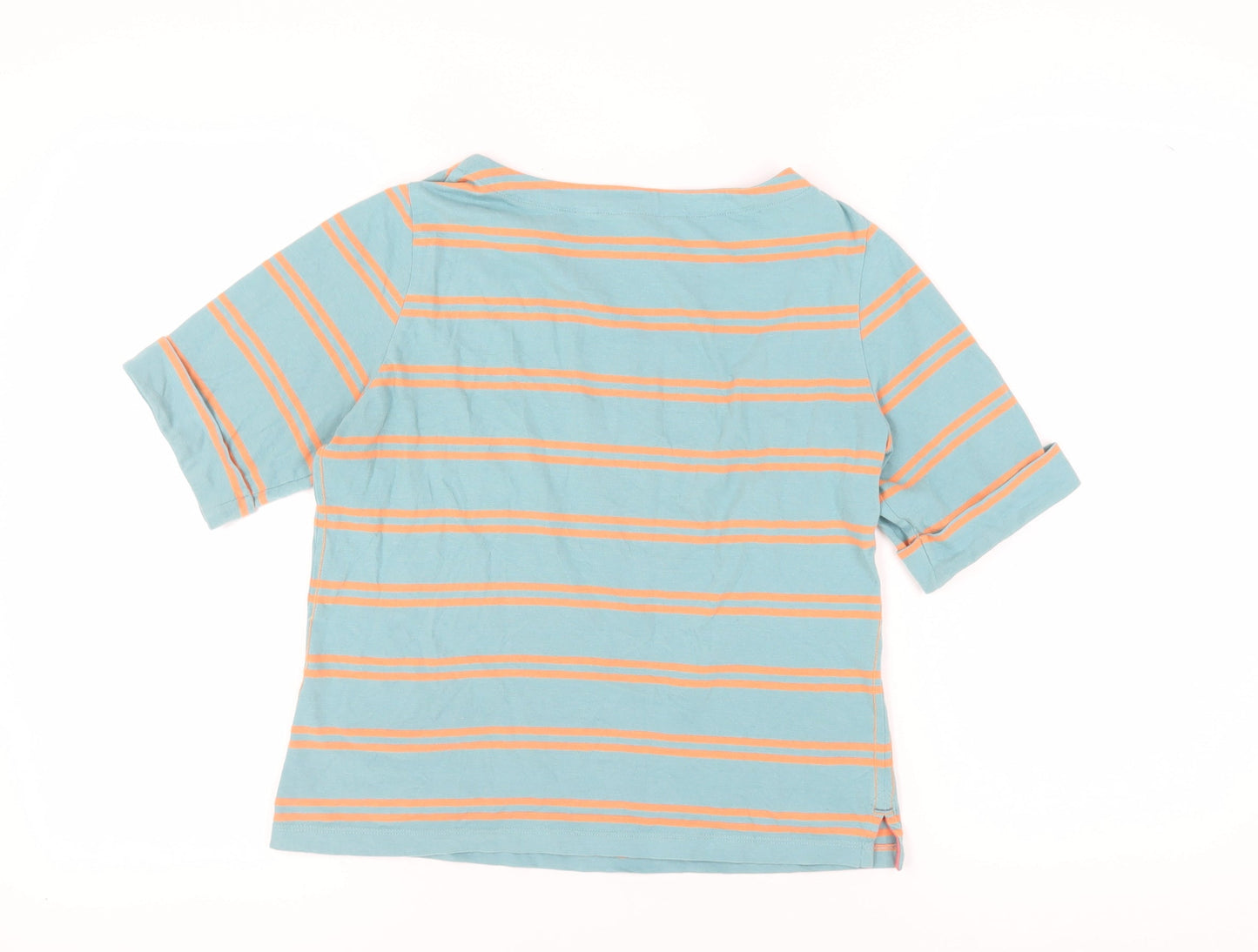 White Stuff Women's Blue Striped T-Shirt, Size 8
