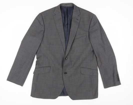 Mens 44 Chest Regular Austin Reed Grey Two-Button Blazer