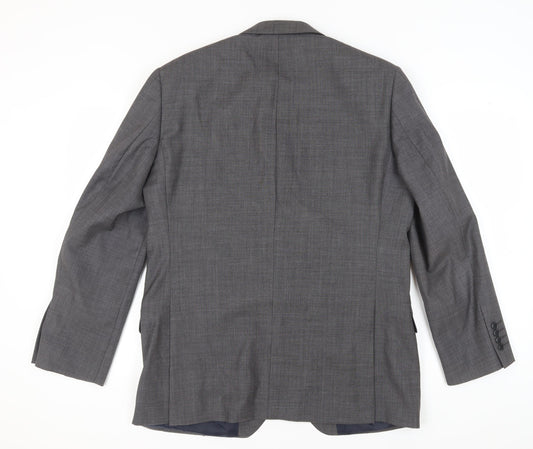 Austin Reed Men's Grey Single-Breasted Blazer 44R