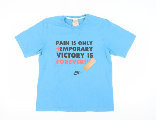 Mens UK Size M Nike Blue Cotton T-Shirt