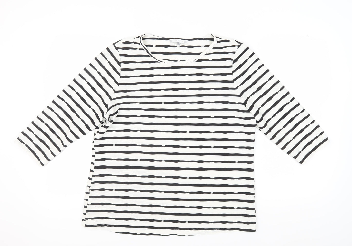 Lakeland Women's Black Striped T-Shirt, Size 18