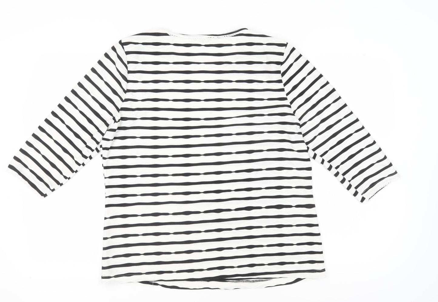 Lakeland Women's Black Striped T-Shirt, Size 18