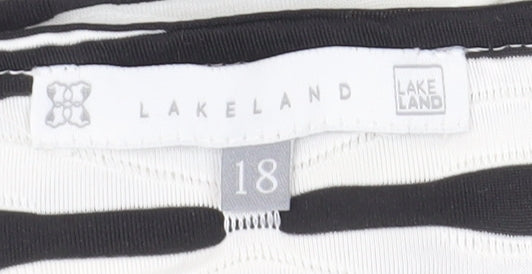 Lakeland Women's Black Striped T-Shirt, Size 18