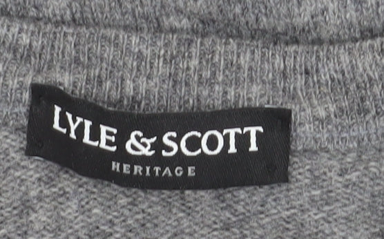 Lyle & Scott Men's Grey Wool Pullover L