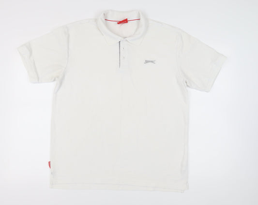 Slazenger Men's White XL Polo Shirt with Logo