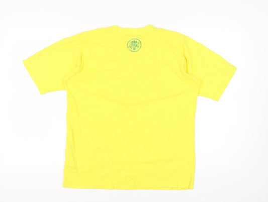 Umbro Yellow Beach Soccer T-Shirt, L, Unisex, Casual Sports