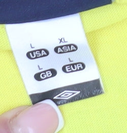 Umbro Yellow Beach Soccer T-Shirt, L, Unisex, Casual Sports