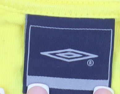 Umbro Yellow Beach Soccer T-Shirt, L, Unisex, Casual Sports