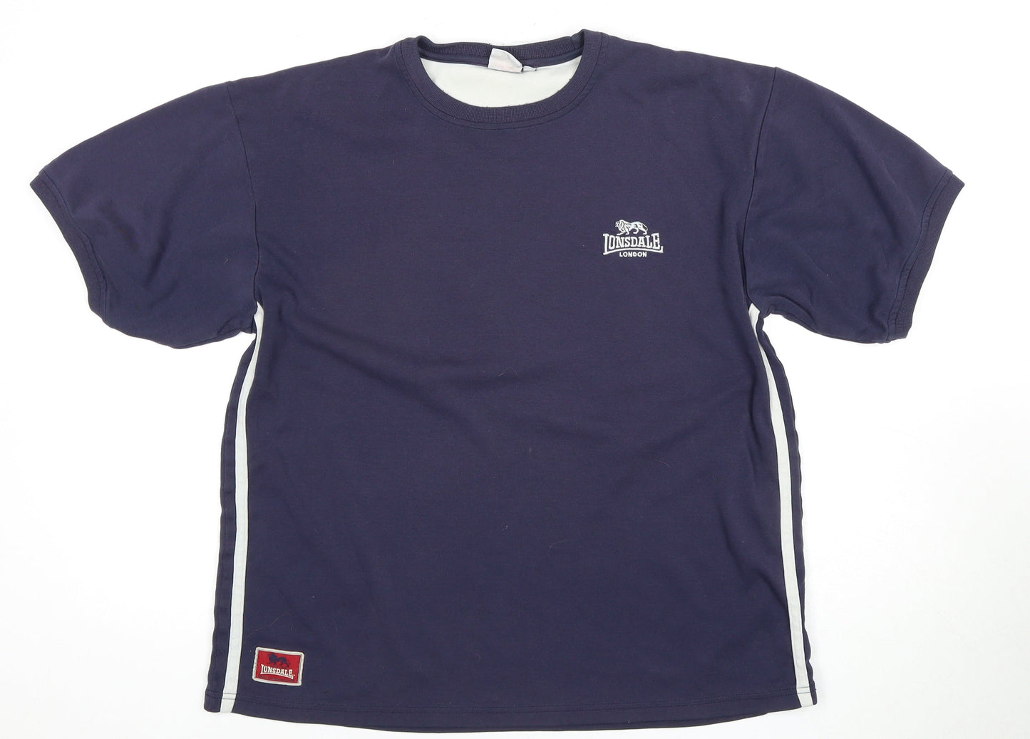 Lonsdale Men's Blue T-Shirt, Size L, Crew Neck