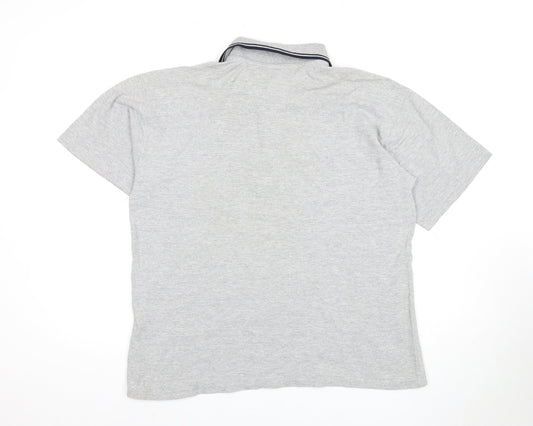 Ellesse Men's Grey Polo, M, Cotton, Short Sleeve