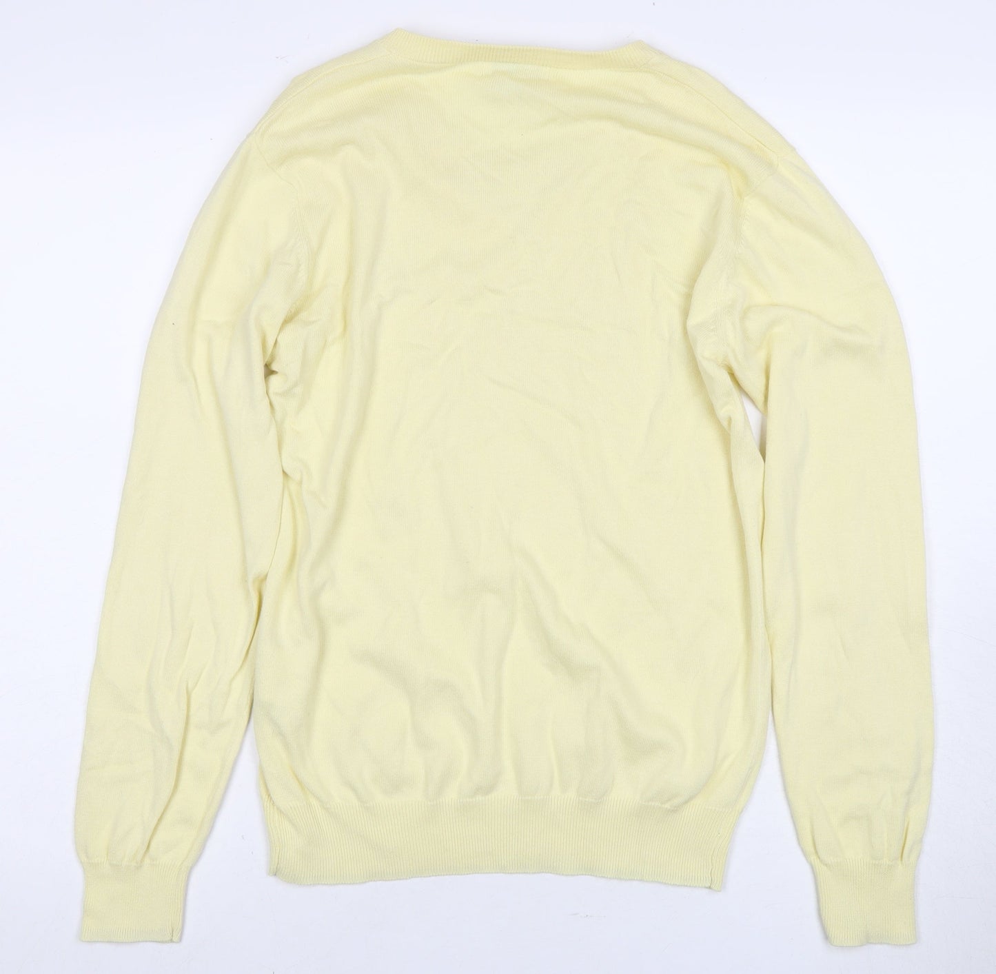 Lyle & Scott Men's Yellow V-Neck Pullover Jumper S