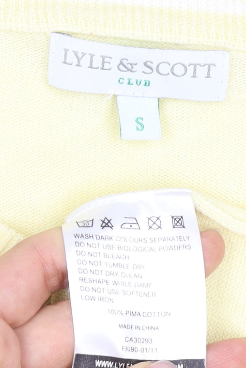 Lyle & Scott Men's Yellow V-Neck Pullover Jumper S