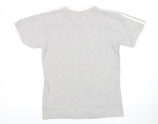 Adidas Men's Grey Cotton Short Sleeve T-Shirt S