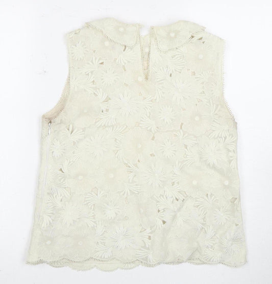 Whistles Women's White Floral Lace Camisole Blouse UK 10