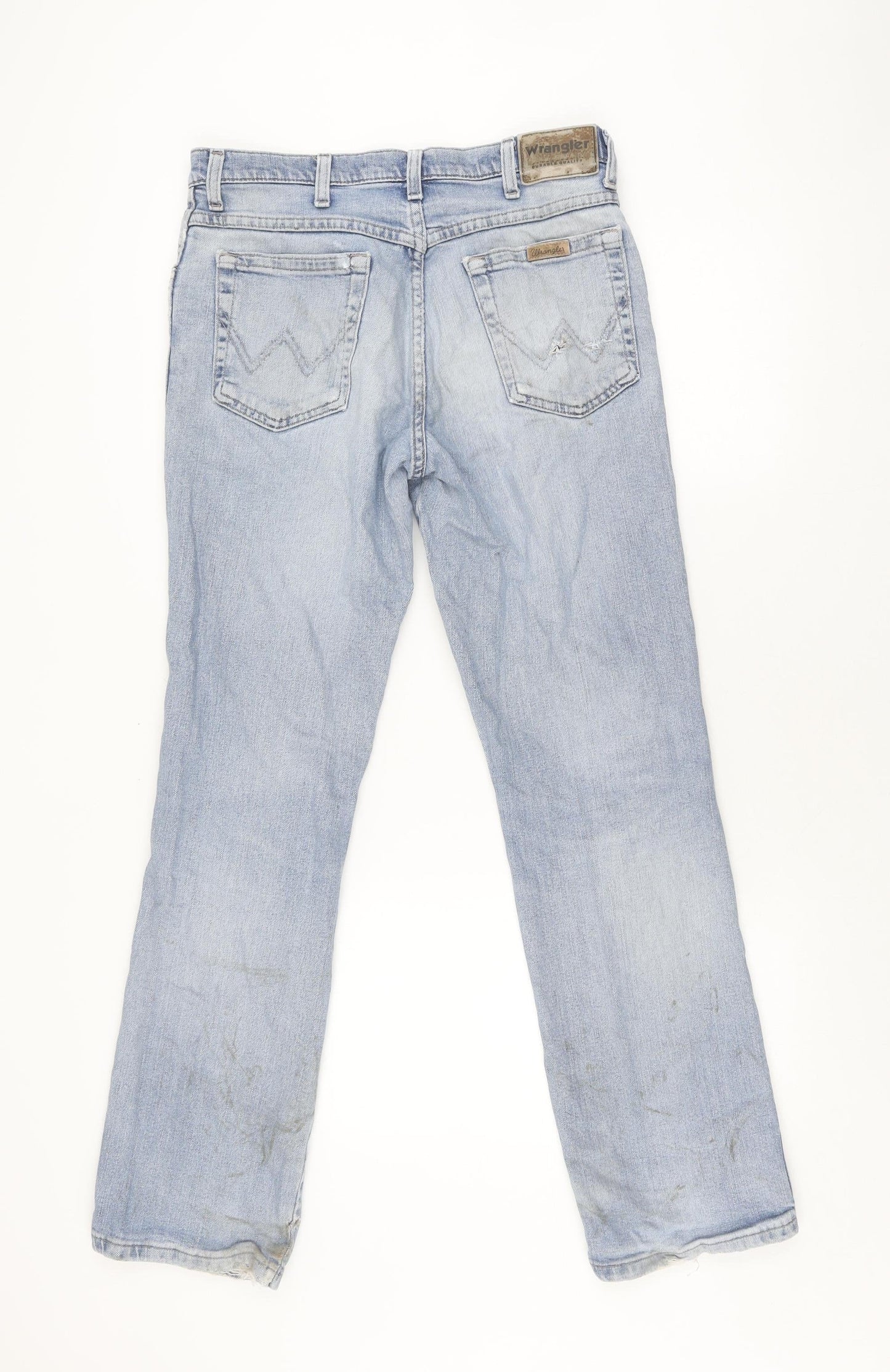 Wrangler Men's Regular Fit Light Blue Distressed Jeans