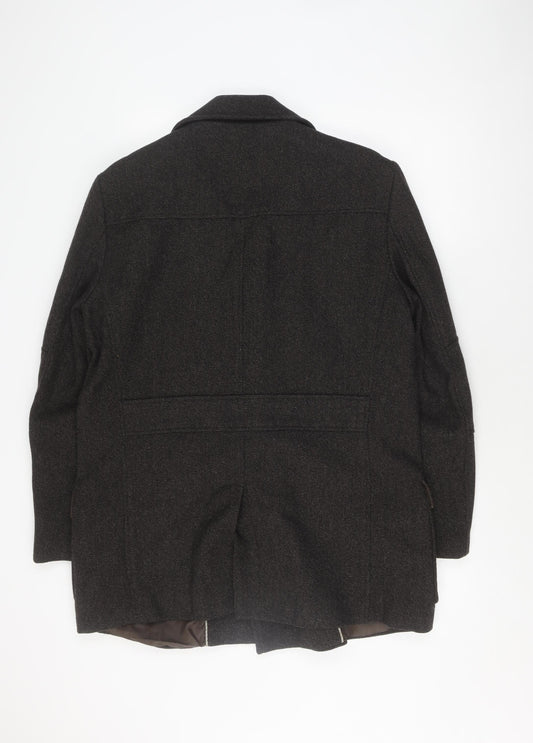 Rocha John Rocha Men's Black Wool Pea Coat L