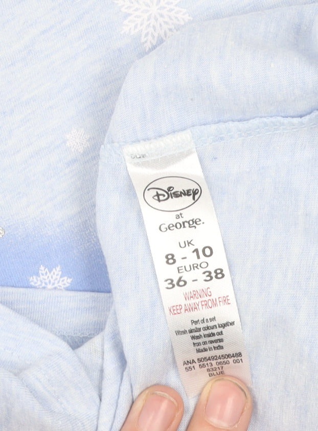 Brand and care label for Disney at George Blue girls’ t-shirt 8-10 winnie the pooh glitter