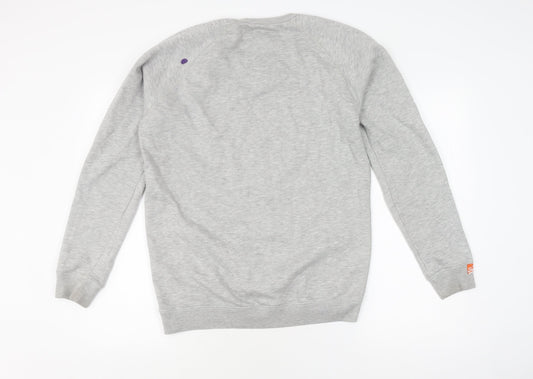 Superdry Grey Unisex Logo Pullover Sweatshirt L