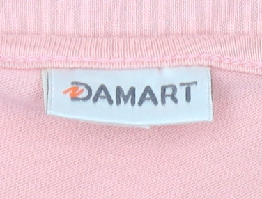 Damart Pink Women's Ruffle T-Shirt Size 18