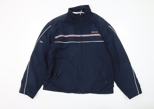 Reebok Men's Blue Basic Jacket M, Elastic Waist & Zip