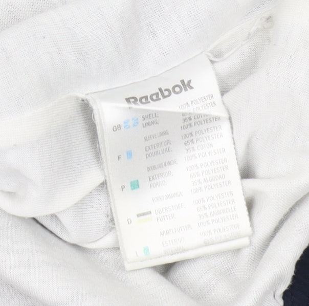 Reebok Men's Blue Basic Jacket M, Elastic Waist & Zip