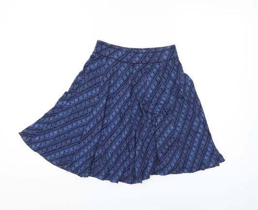 FatFace Women's Blue A-Line Geometric Skirt Size 6