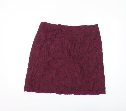 White Stuff Women's Purple Paisley Skirt Size 16