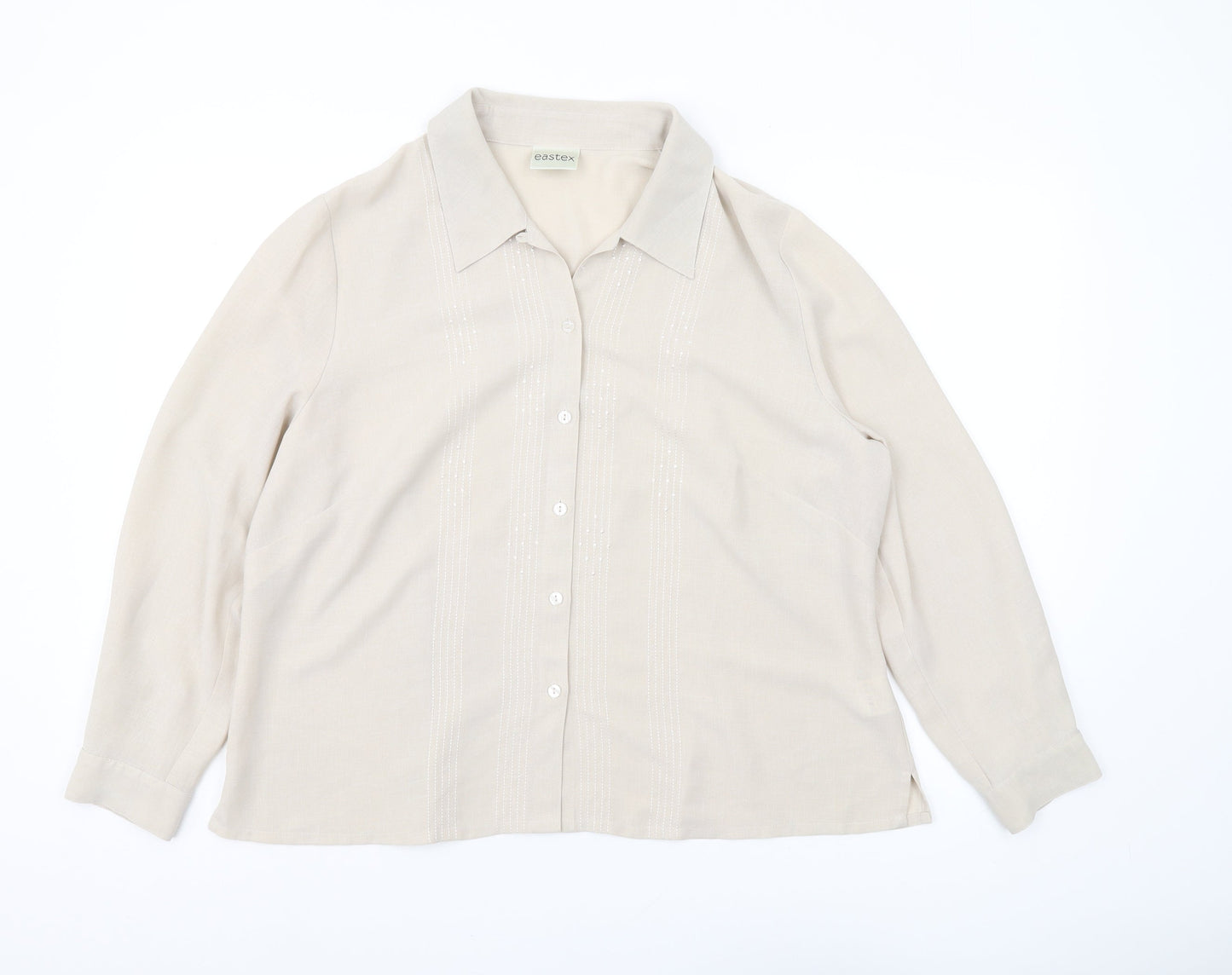 Eastex Women's Beige Button-Up Shirt Size 18