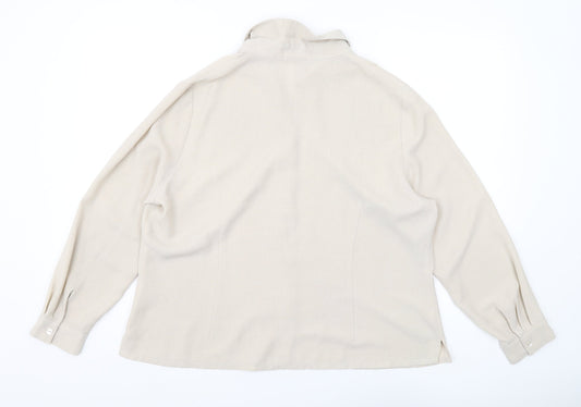 Eastex Women's Beige Button-Up Shirt Size 18
