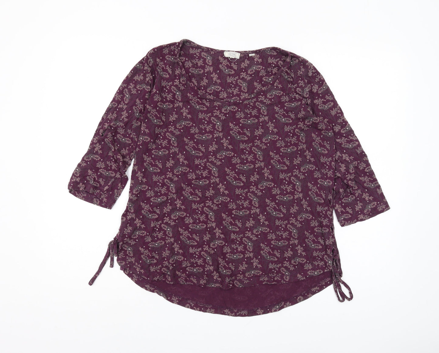 Fat Face Women's Purple Floral Tunic Blouse Size 10