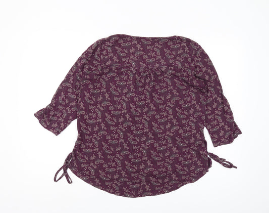Fat Face Women's Purple Floral Tunic Blouse Size 10