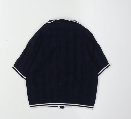 Next Boys Blue Cotton Cardigan, 2 Years, Short Sleeve