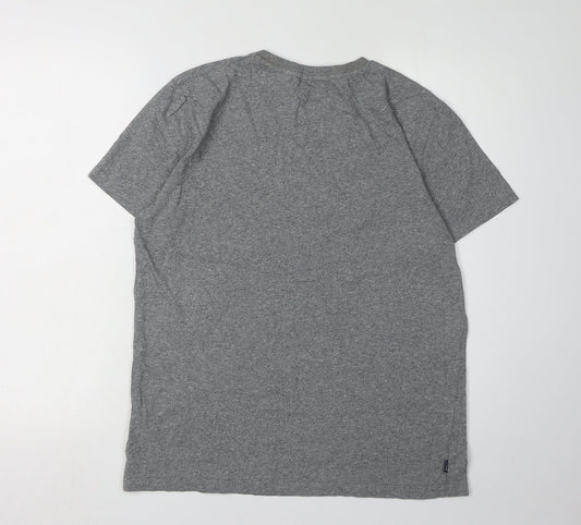 Superdry Men's Grey Logo T-Shirt, Size L, Crew Neck