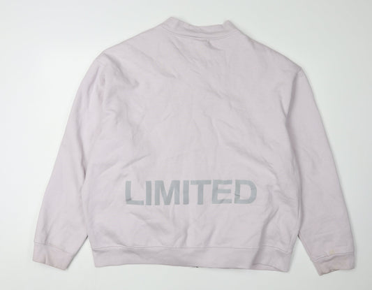 boohooMAN Men's White Full Zip Sweatshirt M