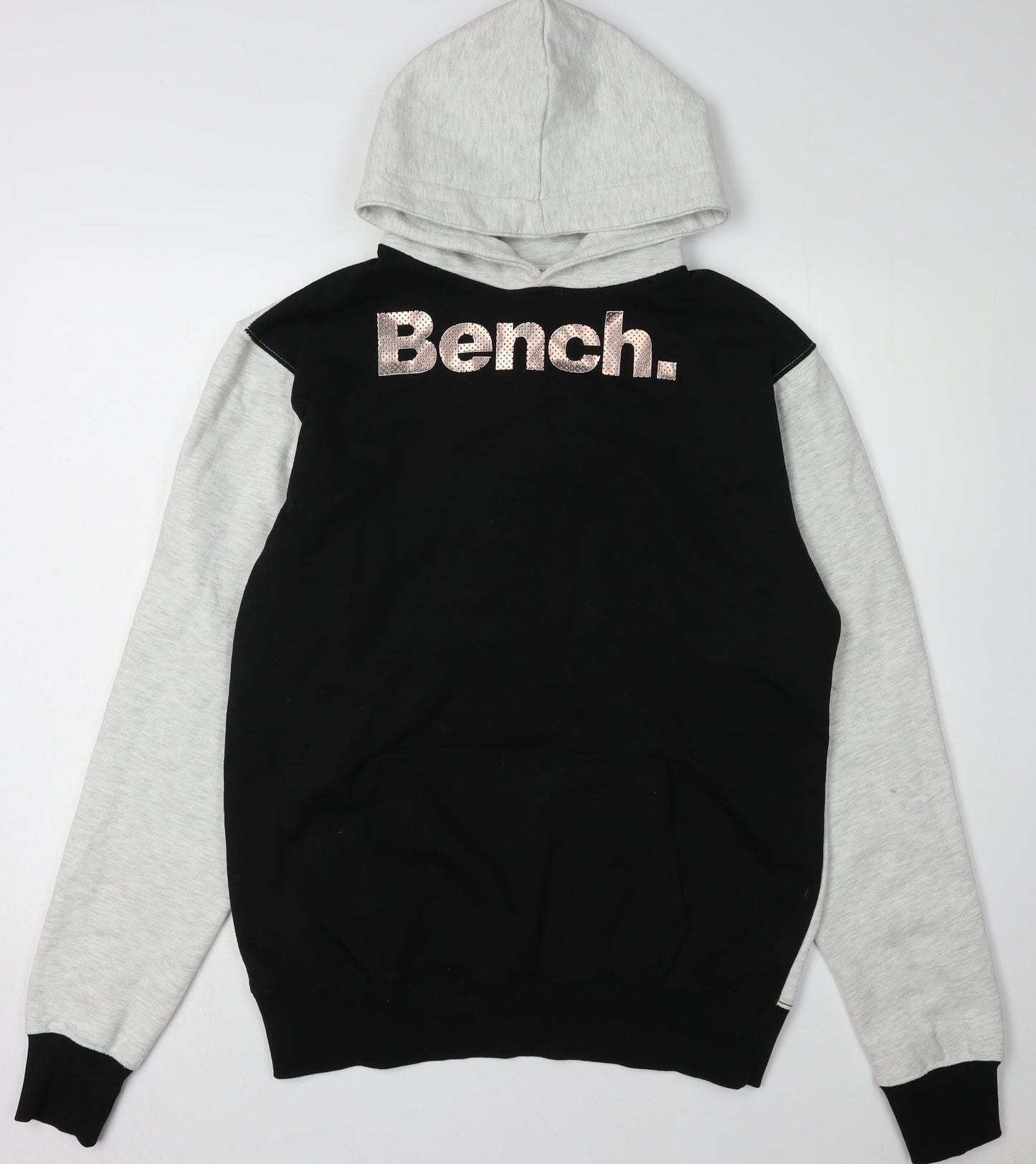 Crosshatch Unisex Black & Grey Hoodie, Large, Pullover