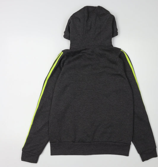 Lonsdale Unisex Grey Full Zip Hoodie Size 10