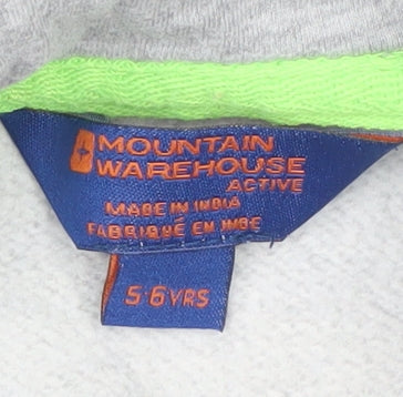 Additional view of Mountain Warehouse boys’ grey and blue full zip hoodie 5-6 years