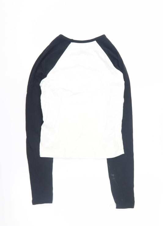 Hollister Women's White S Ringer T-Shirt Long Sleeve