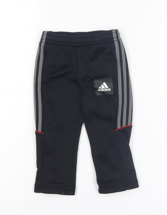 Adidas Unisex Black Track Pants 12-18M for Activewear