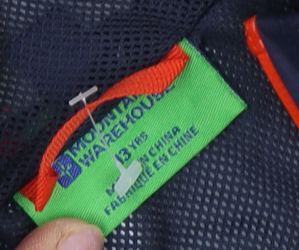 Close-up detail of Mountain Warehouse boys’' blue windbreaker jacket, 13 years