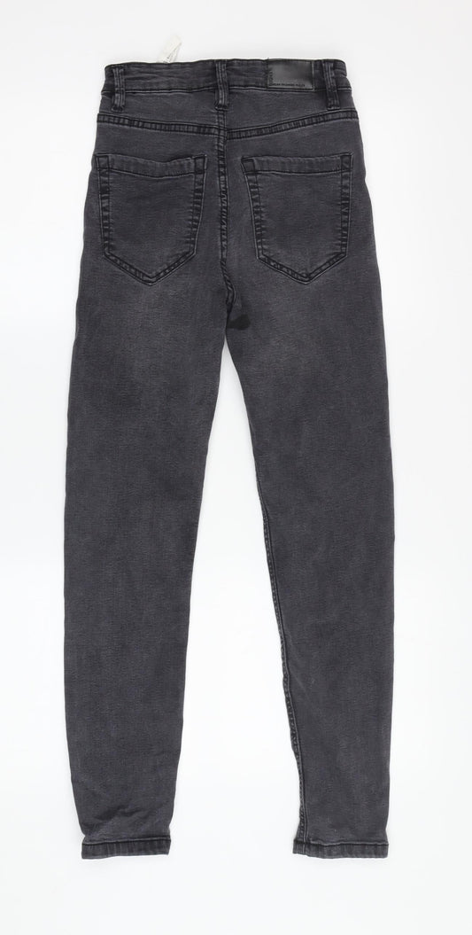 Bershka Girls Grey Straight Jeans, Size 6 - Stylish & Comfy