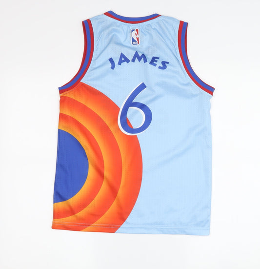 Nike Boys Tune Squad Basketball Tank Blue Orange Jersey 176